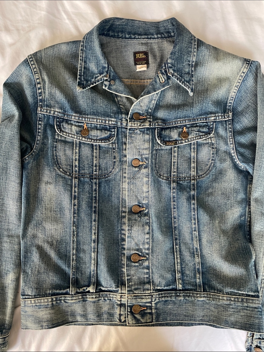 Ralph Lauren Double RL Light Blue Washed Denim Jacket